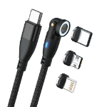 RealPower MagneticCharge 100 USB-kabel 1 m USB C Zwart