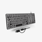 Macally UCABLZKEYLPSG keyboard Universal USB QWERTY English Black, Grey