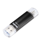 Hama Laeta Twin USB Flash Drive, USB 3.0, 128 GB, 40 MB/s, black