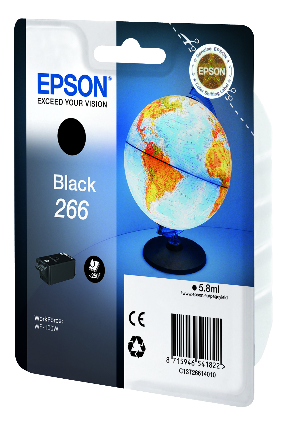 Epson C13T26614010/266 Ink cartridge black, 260 pages 5,8ml for Epson WF-100 W