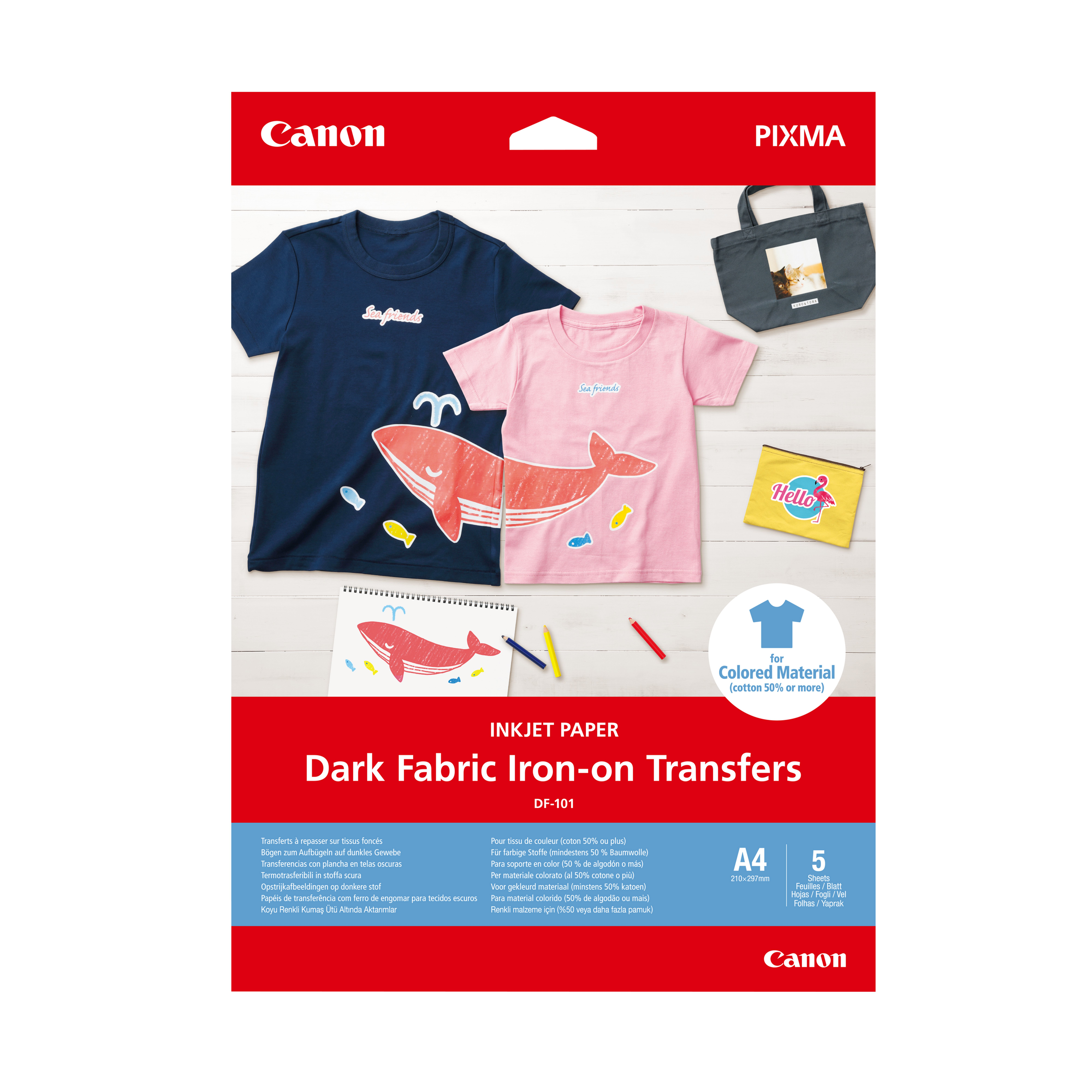 Image of Canon DF-101 Dark Fabric Iron-on Transfers, A4, 5 sheets