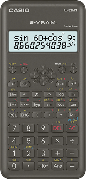 Image of Casio FX-82MS-2 calculator Pocket Scientific Black