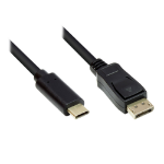 Alcasa GC-M0109 video kabel adapter 10 m USB Type-C DisplayPort Zwart