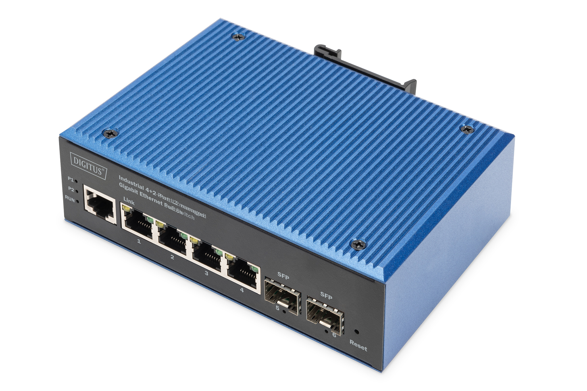 Image of Digitus Industrial 4+2-Port L2 managed Gigabit Ethernet PoE Switch