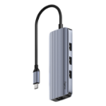 Cudy UH606 laptop dock/port replicator Wired USB 3.2 Gen 1 (3.1 Gen 1) Type-C Grey, Silver