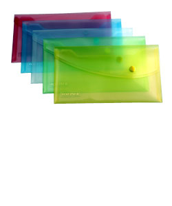 Rapesco Foolscap Pastel Popper Wallet Clear Polypropylene (PP) Transparent