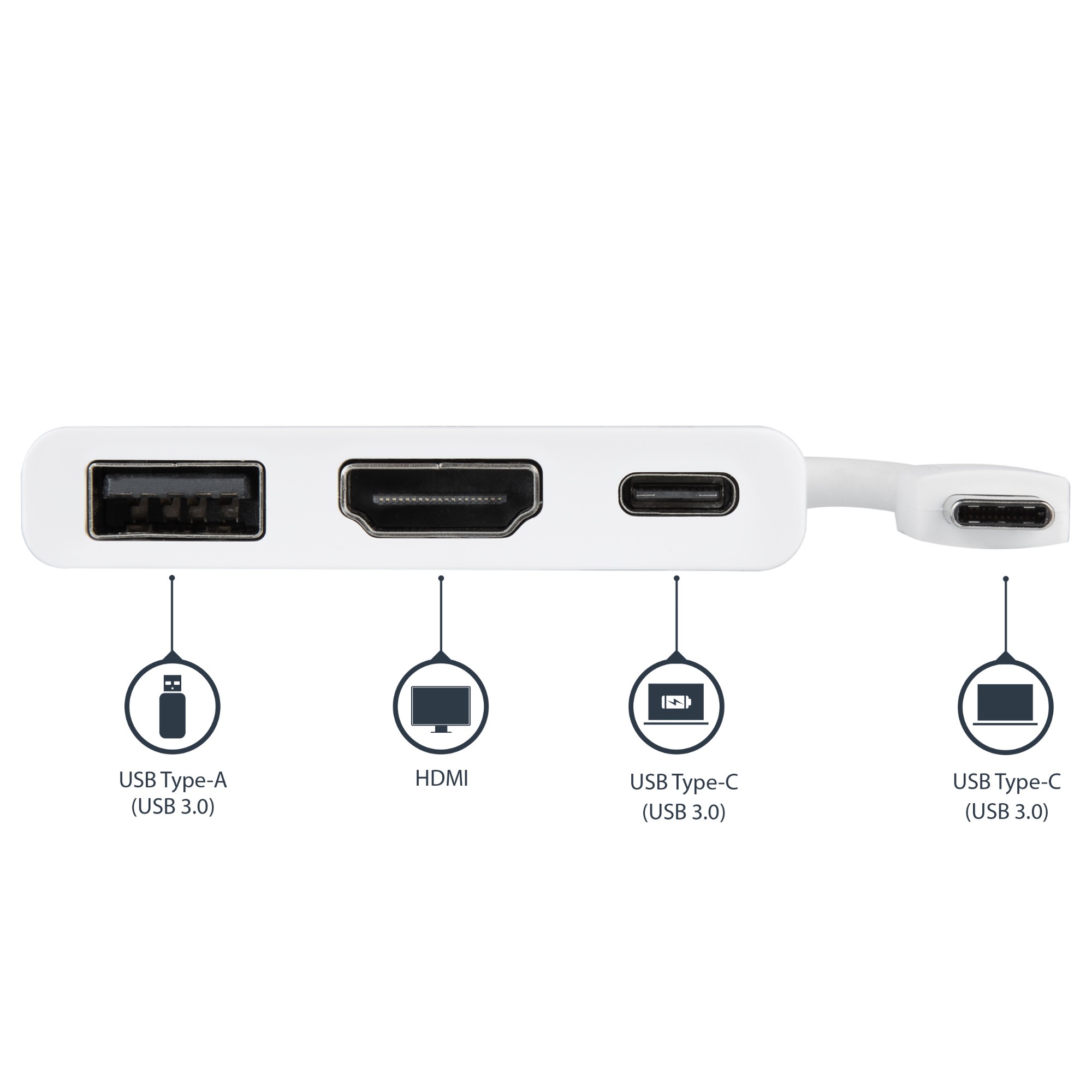 StarTech-com-USB-C-Multiport-Adapter-with-HDMI---USB-3-0-Port---60W-PD---White