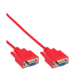InLine null modem cable DB9 Pin female / female, molded, red, 3m
