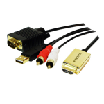 LogiLink CV0052A video cable adapter 2 m HDMI VGA (D-Sub) + RCA Black