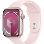 Apple Watch Series 9 GPS 45mm Pink Aluminium Case w/ Light Pink Sport Band - M/L