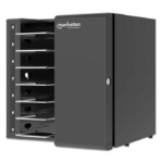 Manhattan Laptop Charging Cabinet Desktop via USB-C 15.6" 7-bay via USB-C 65W, Suitable for USB-C laptops (to 15.6"), iPads, MacBooks, Chromebooks, other USB-C devices, Bays 402x290x50mm, USB-C charging cables included,Cart, UK & EU