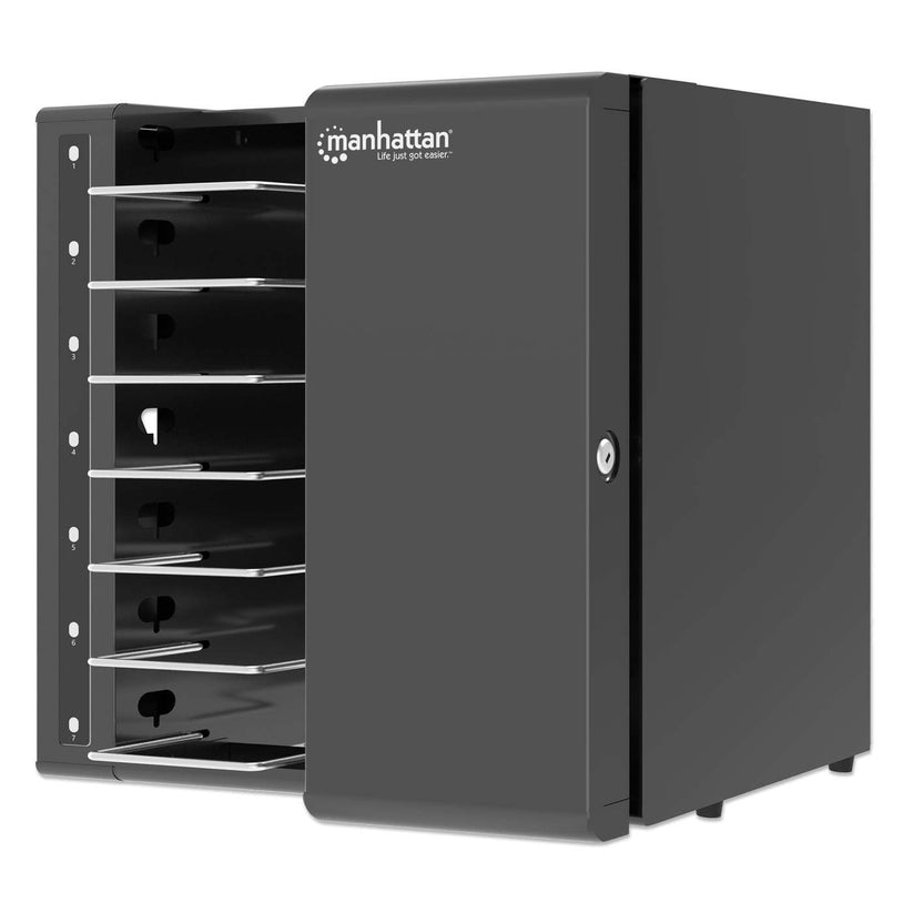 Manhattan Laptop Charging Cabinet Desktop via USB-C 16" 7-bay via