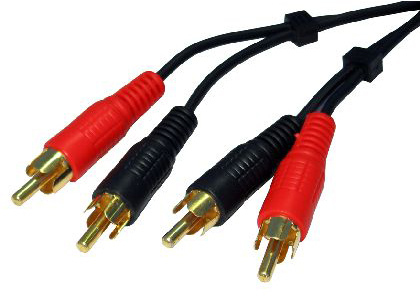 Cables Direct 2RR-200-05 audio cable 0.5 m 2 x RCA Black, Red