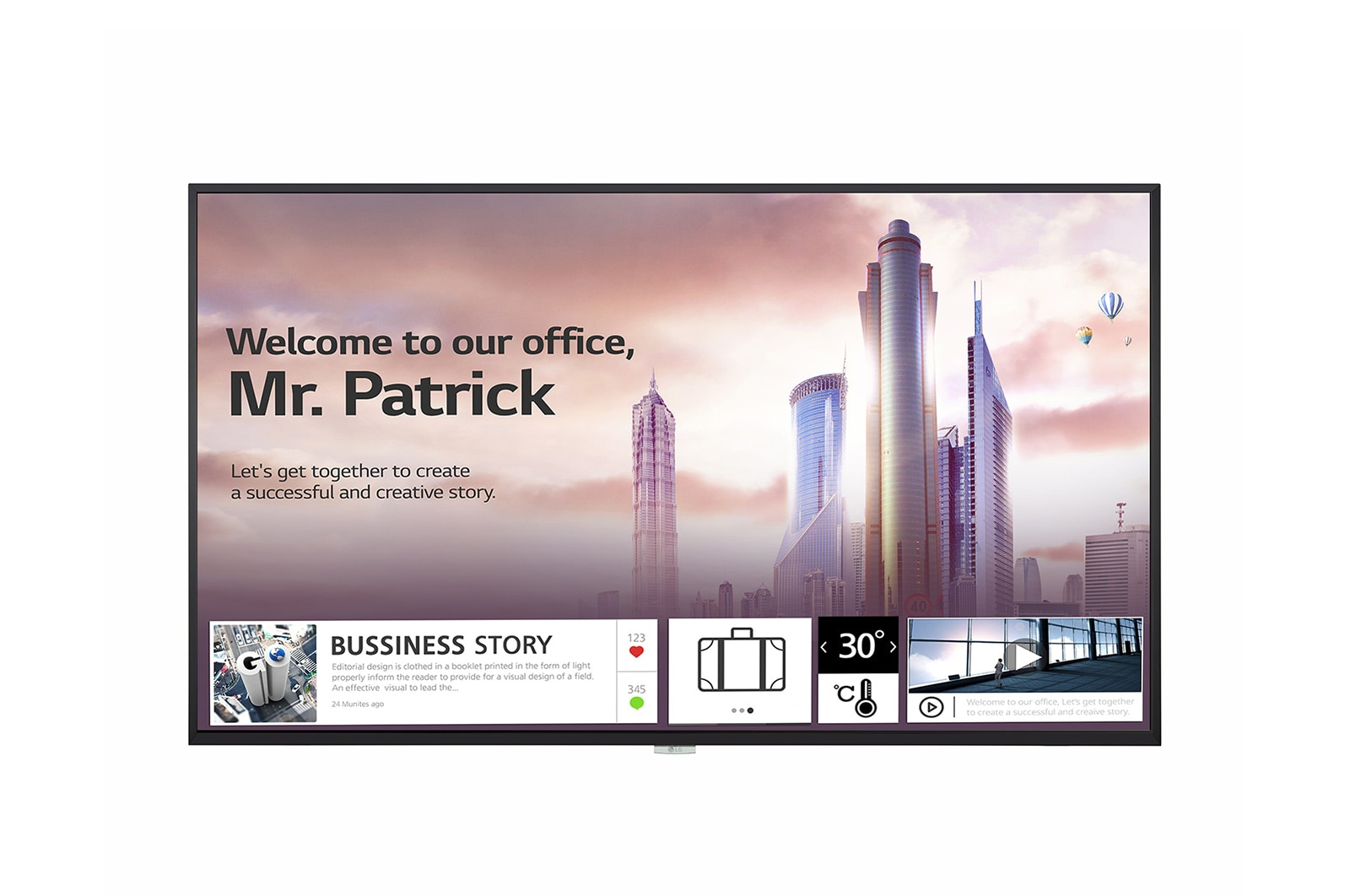 LG UH5F Digital signage flat panel 139.7 cm (55") IPS 500 cd/m² 4K Ultra HD Black Built-in processor Web OS 24/7