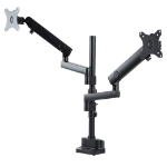 StarTech.com Desk Mount Dual Monitor Arm - Full Motion Monitor Mount for 2x VESA Displays up to 32" (17lb/8kg) - Vertical Stackable Arms - Height Adjustable/Articulating - Clamp/Grommet