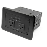 StarTech.com Conference Table Power Center with 2x UL Certified 120V AC Outlets & 2x USB BC 1.2 - Recessed In-Table/Desk Power Strip/Charging Station for Meeting Room/Boardroom/Lab Bench