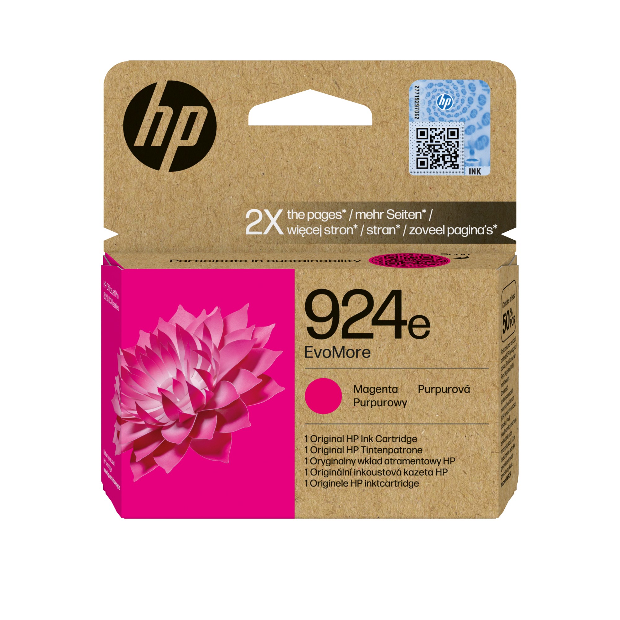 HP 4K0U8NE/924E Ink cartridge magenta EvoMore. 800 pages ISO/IEC 19752