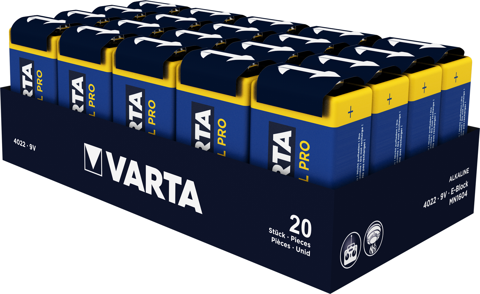 4022211111 VARTA Batterie INDUSTRIAL PRO Block  9V  6LP3146 Karton(20x)