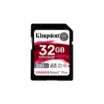 Kingston Technology 32GB Canvas React Plus SDHC UHS-II 300R/260W U3 V90 for Full HD/4K/8K