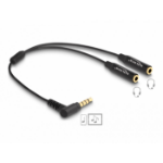 DeLOCK Audio Splitter stereo jack male 3.5 mm to 2 x stereo jack female 3.5 mm 4 pin angled