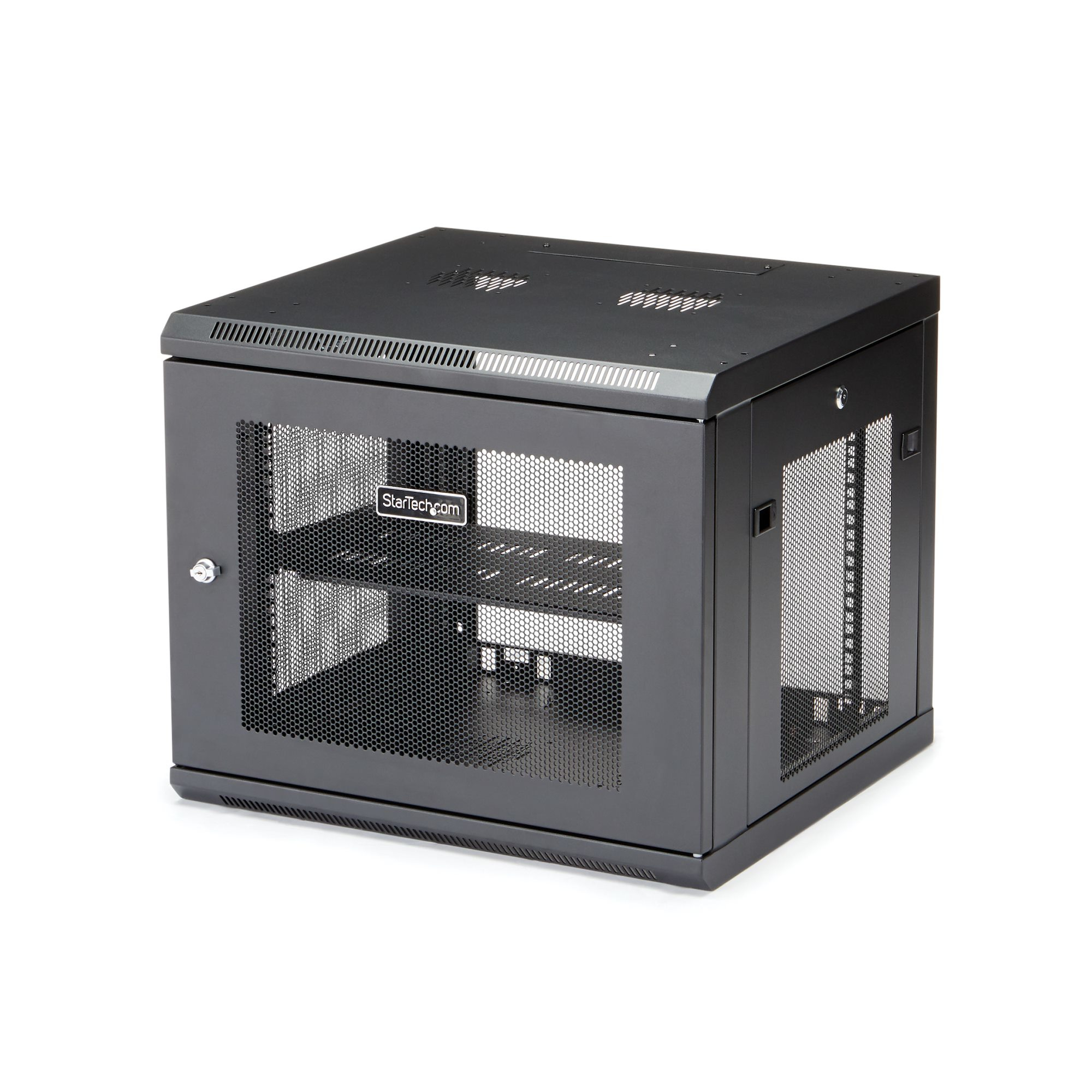 Image of StarTech.com 4-Post 9U Wall Mount Network Cabinet with 1U Shelf,...
