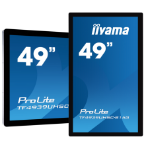 iiyama ProLite 49" Open Frame PCAP interactive large format display with 15pt touch capability, IPS panel technology and touch through glass function for landscape, portrait or face up use