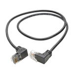 Tripp Lite Right-Angle Cat6 UTP Patch Cable (RJ45) - M/M, Gigabit, Snagless, Molded, Slim, Black, 0.61 m