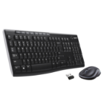 Logitech Wireless Combo MK270 keyboard Mouse included RF Wireless QWERTY US International Black, Silver