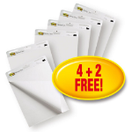 Post-It Super Sticky Meeting Chart Easel Pad Plain 635x762mm 30 Sheets White (Pack 6) 7000052624
