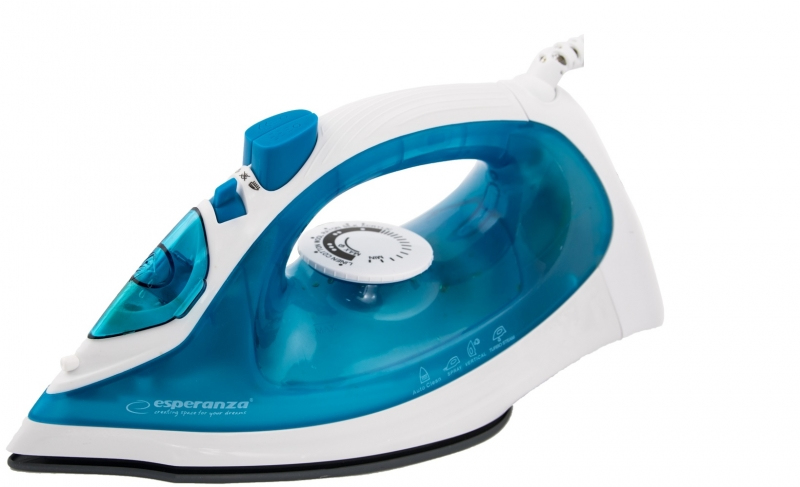 Esperanza EHI002 iron Steam iron Ceramic soleplate 2200 W Blue, White