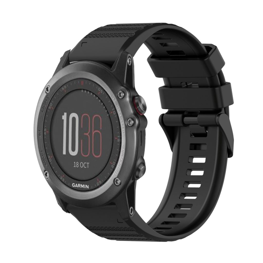 EU Product - Fenix 3 Silicone Watch Band - Black thumbnail