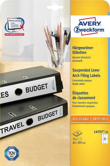 Avery Filing Labels - Suspended Folders