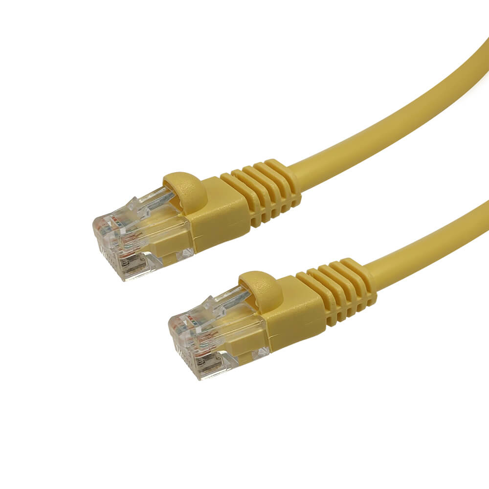 Videk Enhanced Cat5e Booted UTP RJ45 to RJ45 Patch Cable Yellow 0.3Mtr