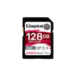 Kingston Technology 128GB Canvas React Plus SDXC UHS-II 300R/260W U3 V90 for Full HD/4K/8K