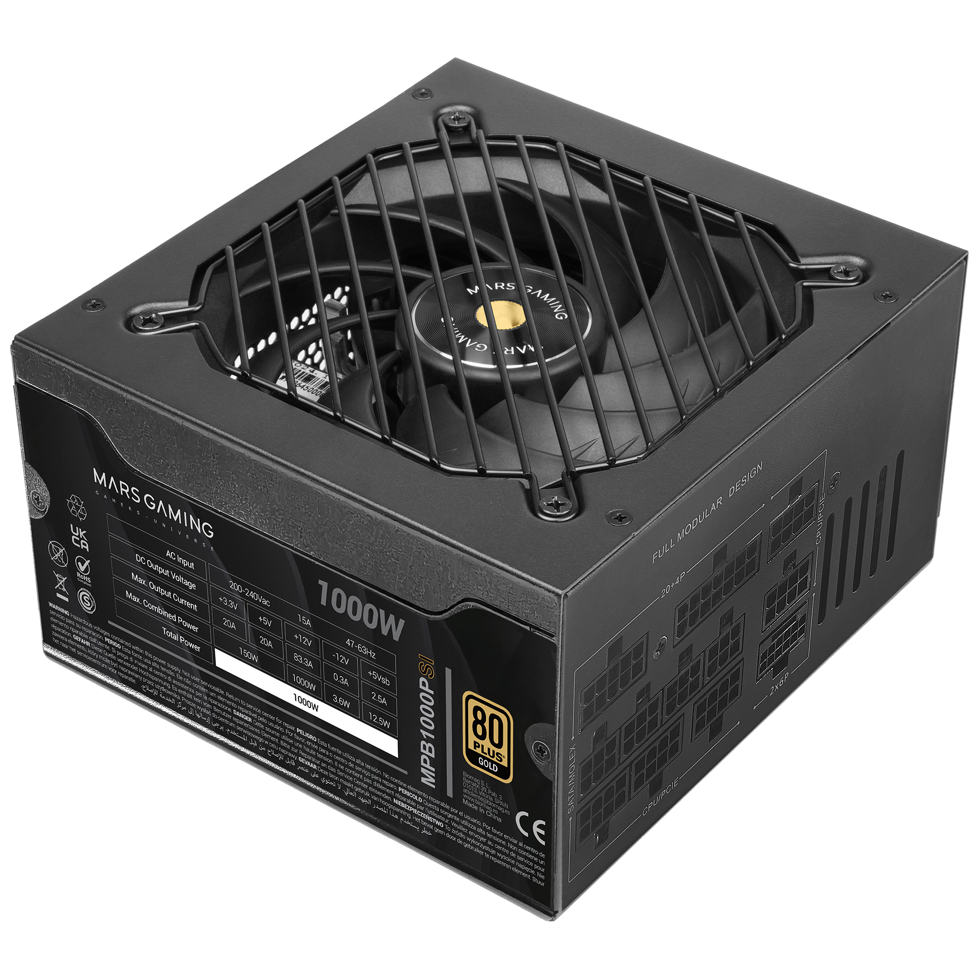 Mars Gaming Black Mpb1000psi Power Supply Unit 1000 W 24-Pin Atx Atx