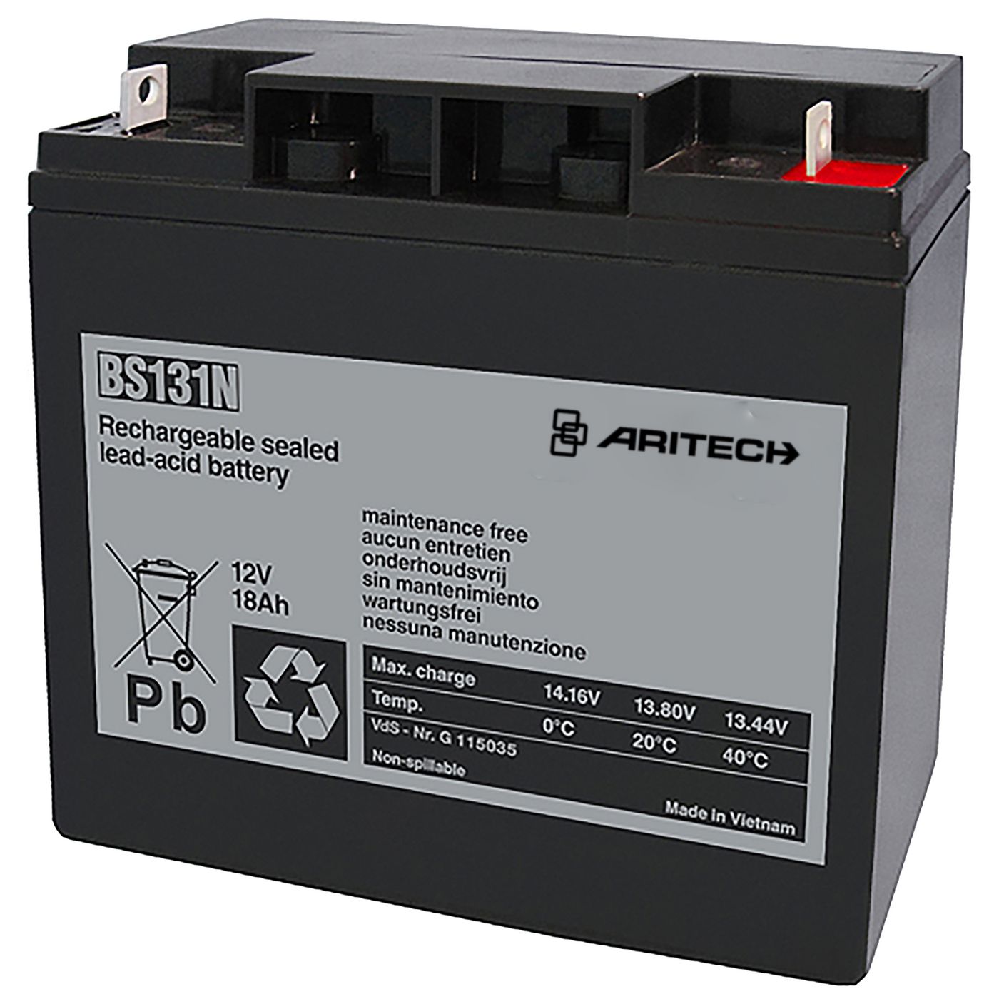 Image of Aritech Battery 12 V, 18 Ah 2PK