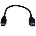 QVS 1ft. USB 2.0 A m/f USB cable 11.8" (0.3 m) USB A Black