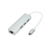 ProXtend USB-C 3-port USB-A + Ethernet MultiHub, Silver