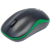 Manhattan Success Wireless Mouse, Black/Green, 1000dpi, 2.4Ghz (up to 10m), USB, Optical, Three Button with Scroll Wheel, USB micro receiver, AA battery (included), Low friction base, Blister