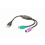 Gembird UAPS12-BK PS/2 cable 0.3 m 2x 6-p Mini-DIN USB A Black, Green, Purple