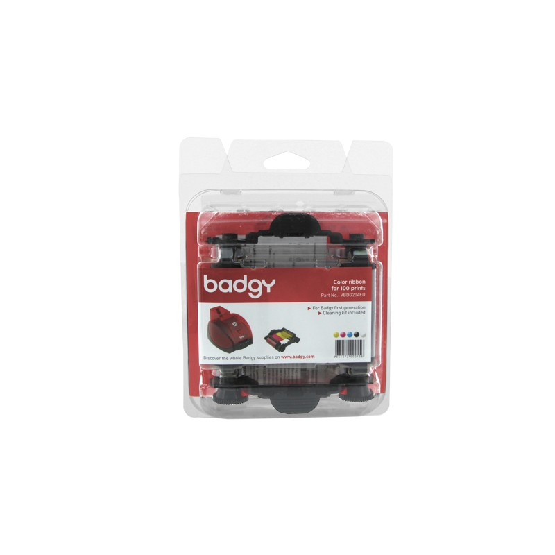 Image of Evolis Ribbon & Cleaning Kit badgy 100p printer ribbon 100 pages...