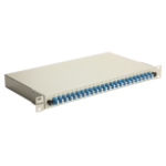 Equip 24-Port Fiber Optic Splice Box, LC Duplex, OS2, 1U, Equipped, Grey
