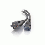 C2G 3ft 1-to-2 16 AWG Power Cord Splitter (NEMA 5-15P -> 1 NEMA 5-15R / 1 IEC320C13) Black 35.4" (0.9 m)