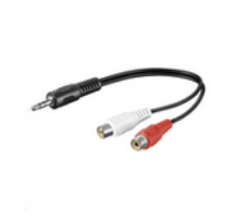 Microconnect 3.5mm/2xRCA, 0.2m audio cable Black, Red, White