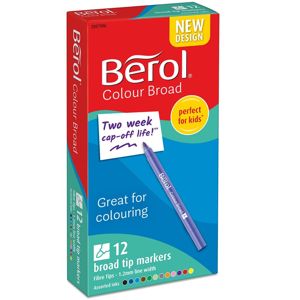 Broad Pen Assorted colours 1.2mm Pk12 thumbnail