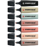 STABILO BOSS NatureColors marker 6 pc(s) Chisel tip Black, Bronze, Green, Grey, Light Green