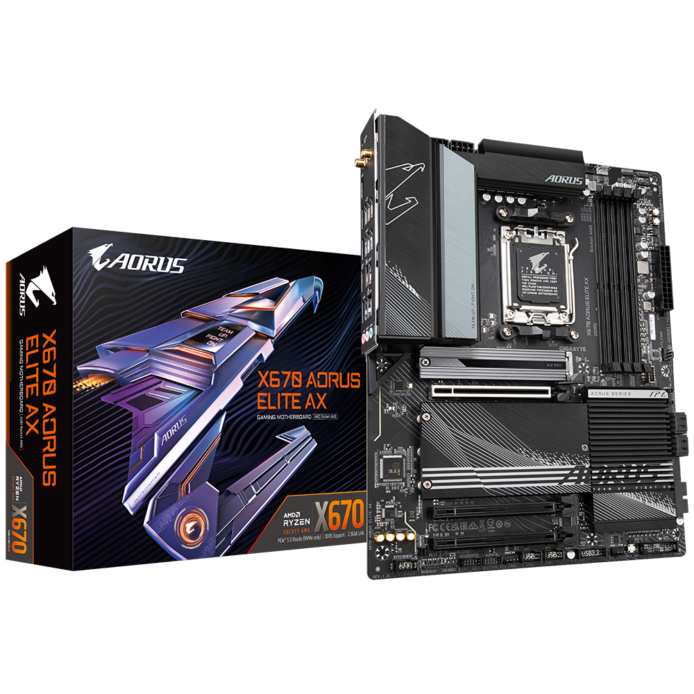 Image of Gigabyte X670 AORUS ELITE AX motherboard AMD X670 Socket AM5 ATX
