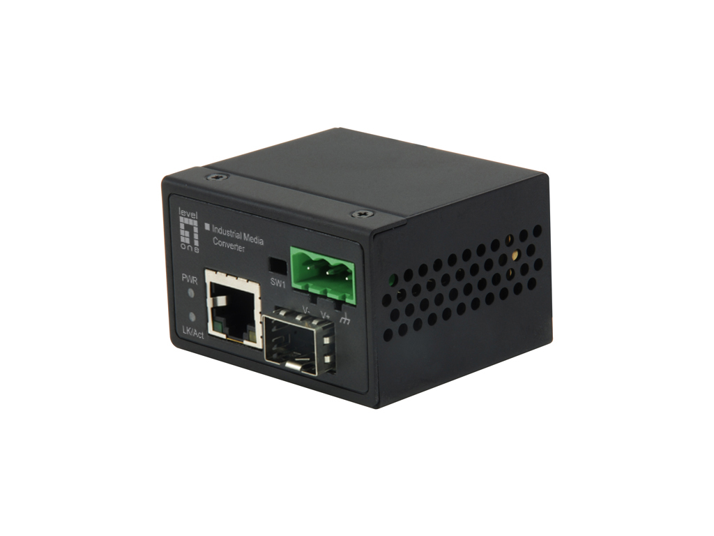 Image of LevelOne RJ45 to SFP Fast Ethernet Industrial Media Converter,...