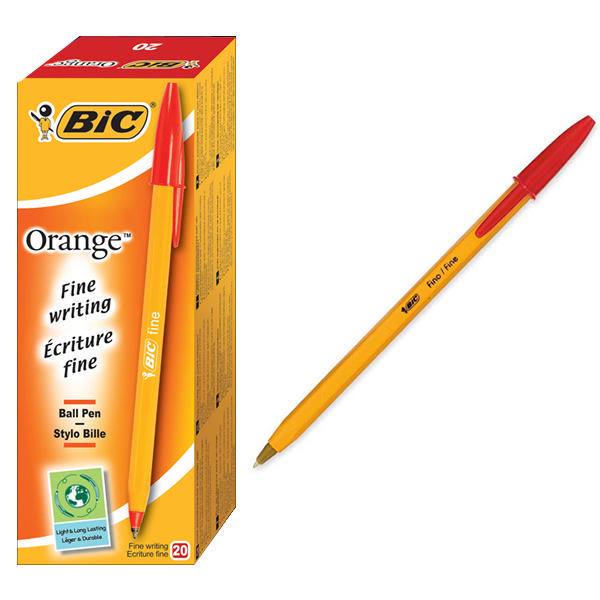 Image of BIC Orange Fine Red Stick ballpoint pen 20 pc(s)