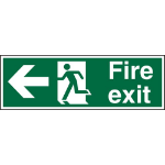 SECO by Stewart Superior SECO Safe Procedure Safety Sign Fire Exit Man Running and Arrow Pointing Left Semi Rigid Plastic 450 x 150mm - SP120SRP450X150